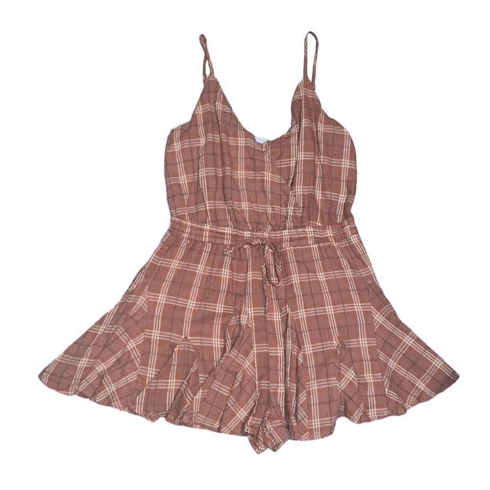 Storia rust colored plaid romper
